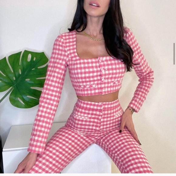 NWT ZARA Gingham Crop Top XL Blogger’s Favorite - Picture 6 of 9